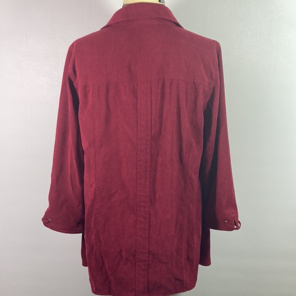 JM Collection Woman Goldtone Button Front  Wine Colored Jacket Size 0X - Picture 7 of 10